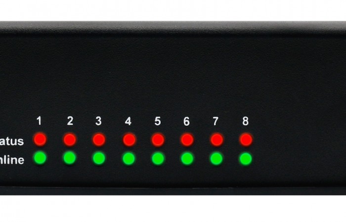 AKCP sensorProbe8 - LEDs aktiv